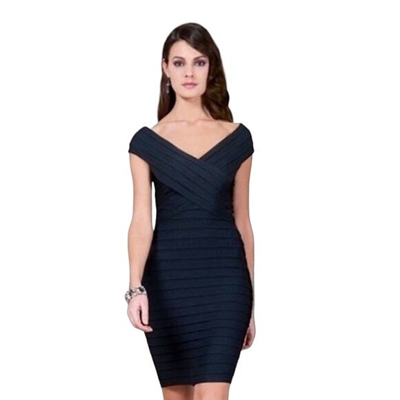 Tadashi Shutter Pleat Bodycon Bandage Dress in Brown Cocktail Party Women's SP - Picture 1 of 6